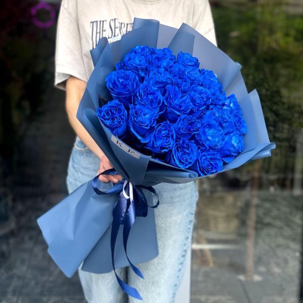 25 Синих роз Blue Mondial 2515 фото
