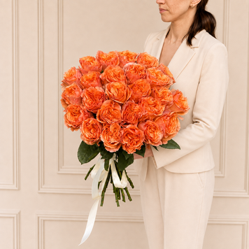 Букет із 25 помаранчевих троянд Exotic Orange